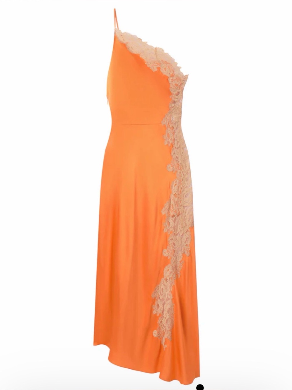 A.L.C. Orange Slip Maxi Dress with Cream Lace - Picture 10 of 10